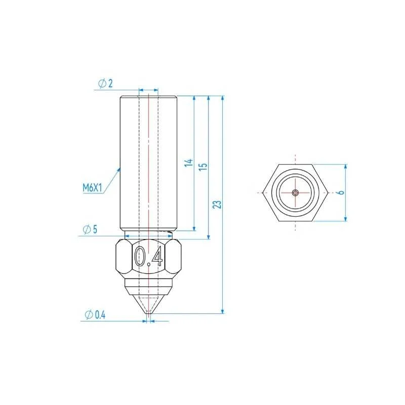 HOBİTRONİK Creality K1/K1Max /CR-M4/Ender 3 V3 KE-SE Çelik Nozzle 0.4 mm 